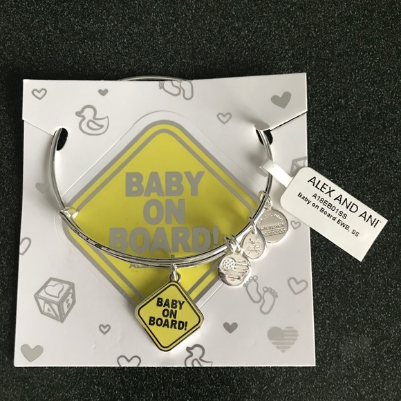 Alex and Ani Expandable Wire Bracelet Baby On Board NWT - Picture 2 of 13